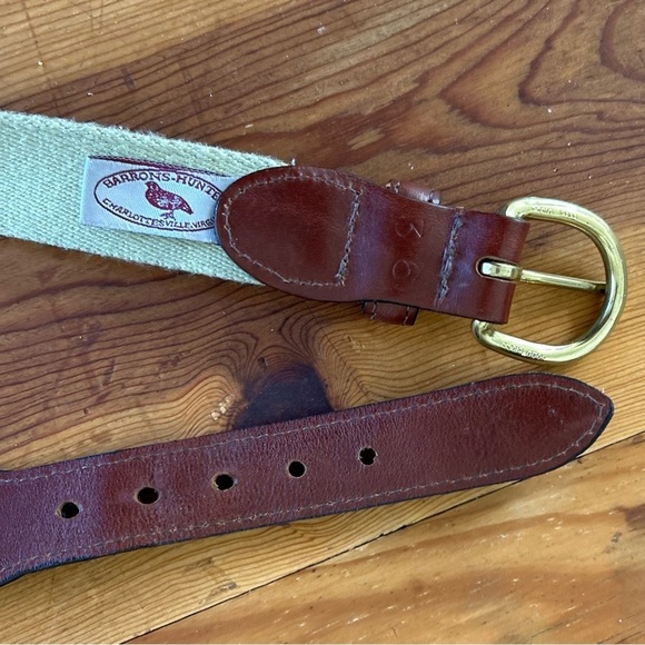 Barrons Hunter Belt Size 36 Hawks Ridge Golf Club Embroidered Green Leather - Picture 4 of 9